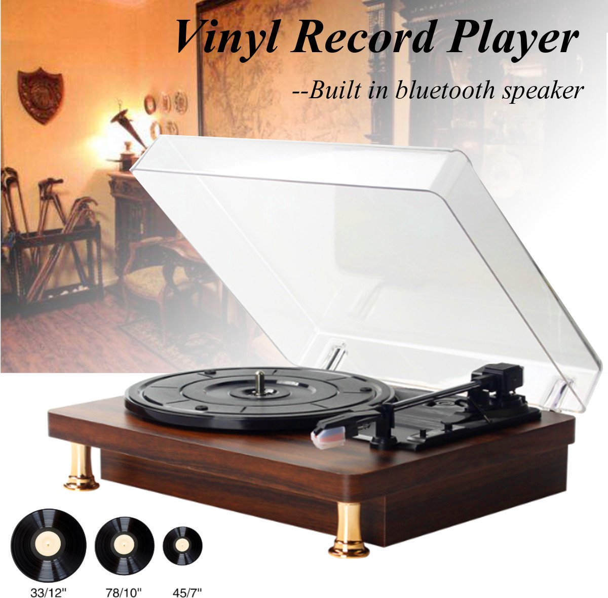 Platenspeler Bluetooth - Vinyl-1305A - Retro platenspeler met speakers ingebouwd