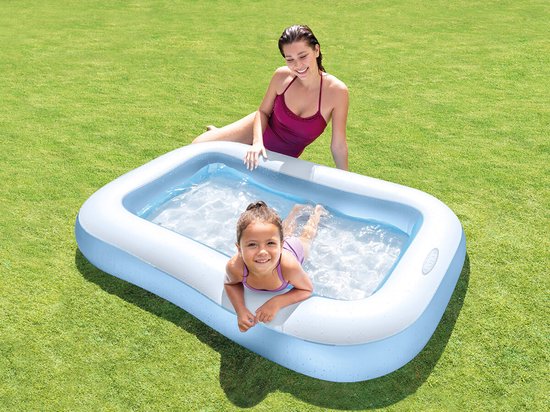 Intex Rectangular Pool - Baby Opblaaszwembad Blauw - 166 x 100 x 25 cm