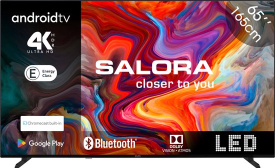 Salora SMART65TV - (65") - 165,1 cm - 4K Ultra HD - Smart TV - Wifi - Zwart