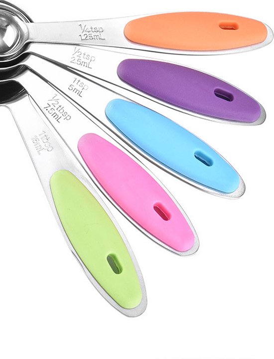 Ensemble de 10 tasses à mesurer en acier inoxydable - Tailles de tasses et cuillères - Empilables et emboîtables