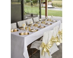 Santex Bruiloft/huwelijksfeest tafelkleed op rol - non woven polyester - wit - 120 cm x 10 m