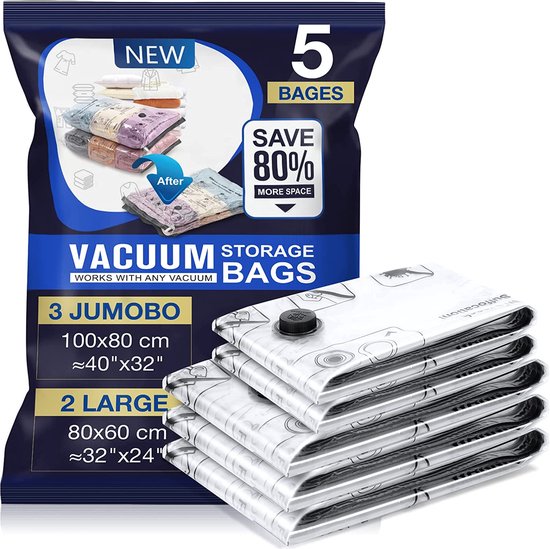 TAMOWA Bagage Compressie Opbergtas Set van 5 Rood