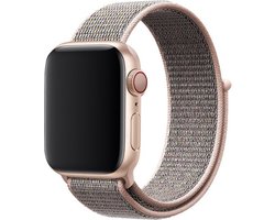 YPCd® Bandje Geschikt voor Apple Watch - Nylon Klittenband - Champagne - 38/40/41 mm - Ademend Sportbandje - Comfortabel & Verstelbaar
