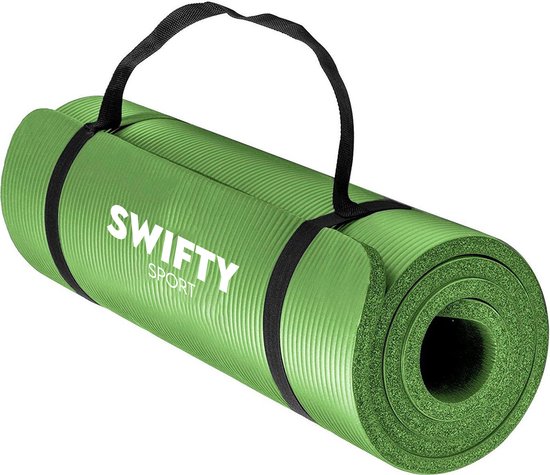 Yoga mat Inclusief draagtas en extra draagriem - 183 cm x 61 cm x 1.5 cm - anti slip Fitnessmat - Fitness mat perfect voor pilates, aerobics, yoga - Fitness & Yoga mat - Groen