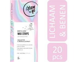 Glam & Go Wax Strips - Body & Legs - 20 stuks - voor lichaam en benen | harsstrips - ontharen - ontharingsstrips - waxstrips - non woven - harsen - nonwoven - ontharingscreme - ontharingswax - ontharingsapparaat