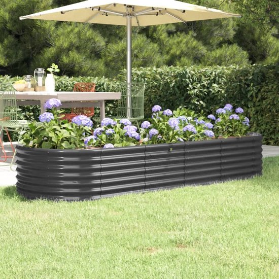 Dakpanelen 12 st 100x36 cm gepoedercoat staal antracietkleurig