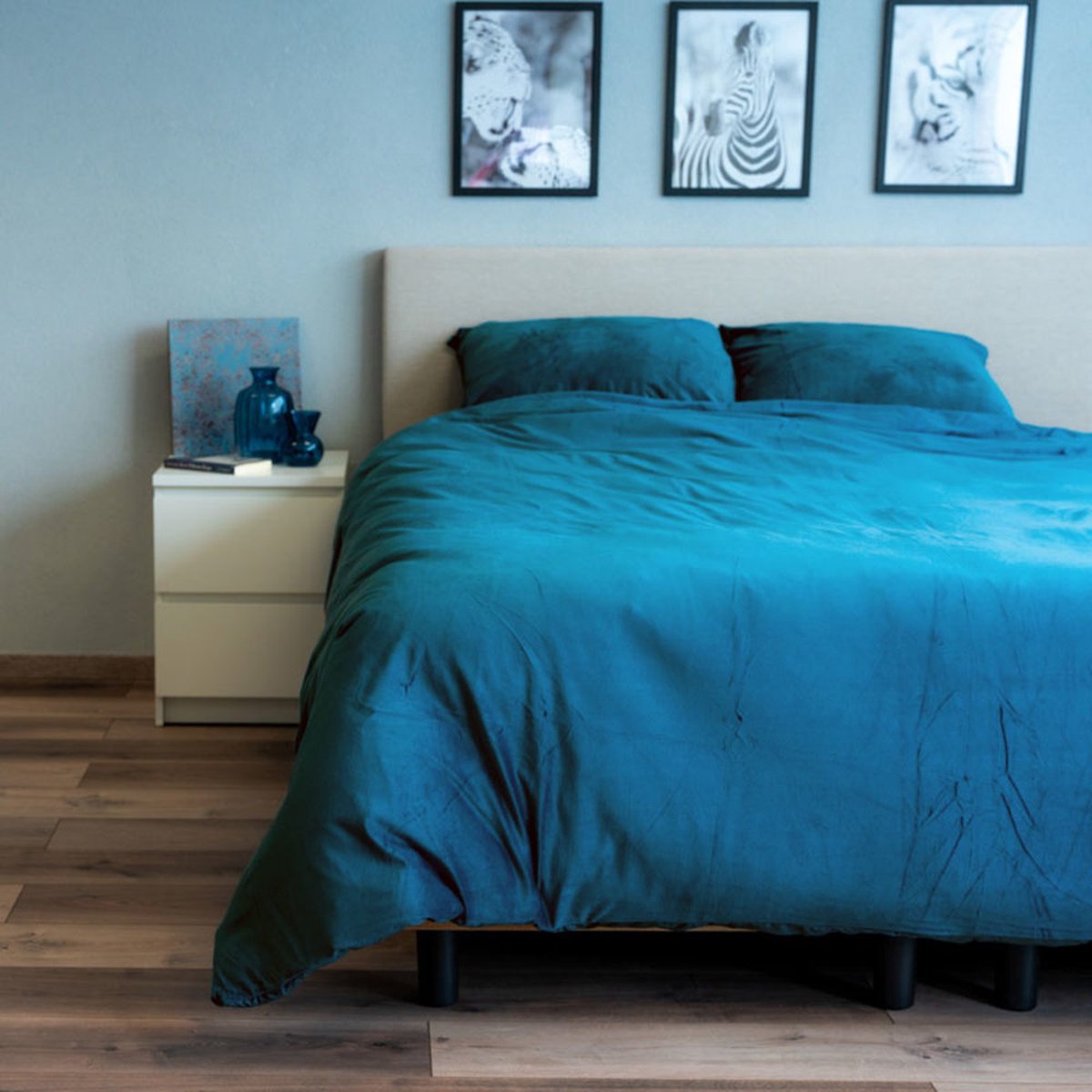 Beau Maison Velvet Dekbedovertrek Petrol Blauw 200 x 220 cm + 2 kussenslopen