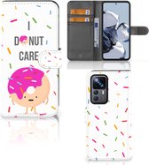 Smartphone Hoesje Xiaomi 12T | 12T Pro Bookcase met Quotes Donut Cadeautjes voor Meisjes