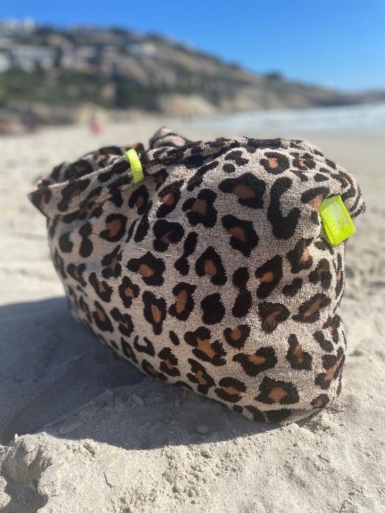 Promos S & LT Sac de plage éponge imprimé léopard