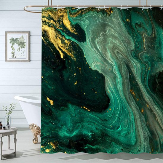 Douchegordijn 2m hoog x 1,8m breed incl. 12 bevestigingsringen