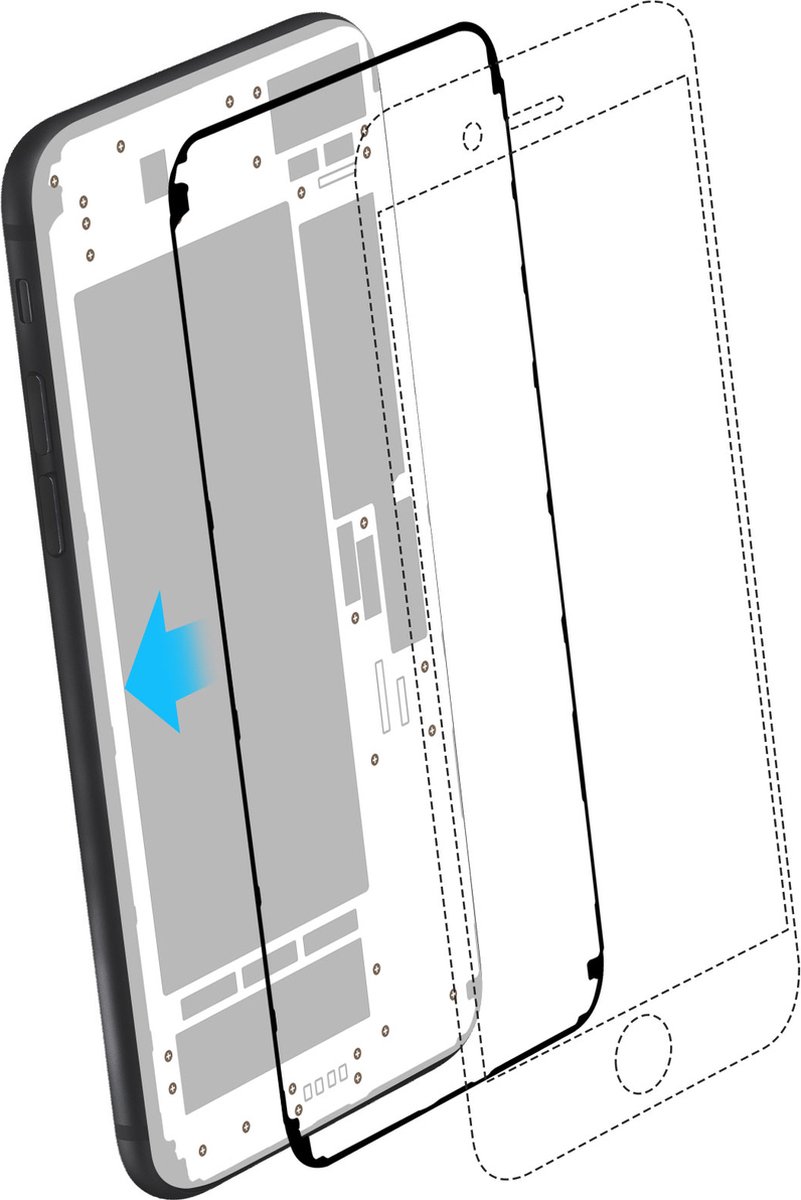 Avizar Adhésif écran LCD pour Geschikt voor Apple iPhone 7 Sticker autocollant, Blauw