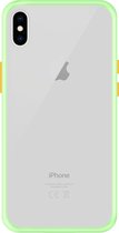 Telefoonglaasje Hoesje Geschikt voor iPhone XS Max - TPU randen met PVC achterzijde - Lichtgroen/Transparant - Beschermhoes - Case - Cover