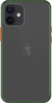 Telefoonglaasje Hoesje Geschikt voor iPhone 12 Mini - TPU randen met PVC achterzijde - Groen/Transparant - Beschermhoes - Case - Cover