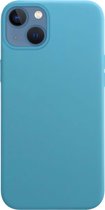 Telefoonglaasje Hoesje Geschikt voor iPhone 13 Mini - Siliconen - Blauw - Beschermhoes - Case - Cover