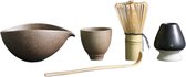 Winkrs - Matcha Thee set met bamboe garde & theelepel met een houder van keramiek - Matcha Klopper/Whisk - Japanse Theeceremonie - Tao Bai
