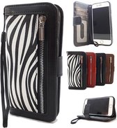 HEM hoes geschikt voor Apple iPhone 12 / 12 Pro Zebra print Wallet / Book Case / Boekhoesje/ Telefoonhoesje / Hoesje met pasjesflip en rits voor kleingeld