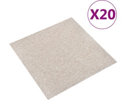 vidaXL - Tapijttegels - 20 - st - 5 - m² - 50x50 - cm - lichtbeige