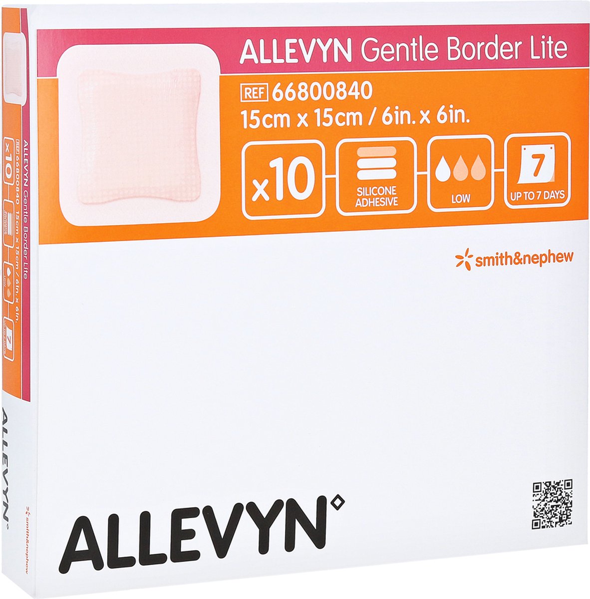 Goedkoopste Smith & Nephew Allevyn Gentle Border Lite 15cm x 15cm