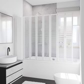 Paroi de bain Schulte 7 parties - 159 x 140 cm - profil blanc - verre de sécurité transparent avec décor à rayures - art. D1327- F 04 72