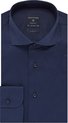 Profuomo slim fit overhemd - fine twill - marine blauw - Strijkvrij - Boordmaat: 42