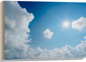 Hout - Felle Zon door Sluierbewolking - 75x50 cm - 9 mm dik - Foto op Hout (Met Ophangsysteem)