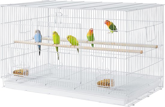 Vogelkooi, stapelbare vliegkooi, brede kooi met extra veel ruimte voor  papegaaien,... | bol.com