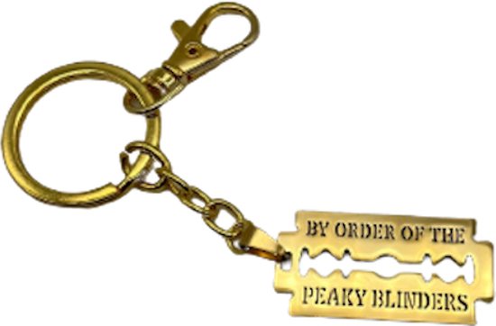 Peaky Blinder Sleutelhanger, By order of the peaky blinders, Scheermes, No Fighting, Goudkleurig