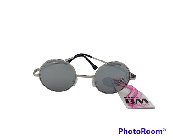 Hippie Zonnebril - John Lennon Style - Zilver Montuur - Zilver Spiegelglas - incl bewaarhoesje - UV400 - Cat3