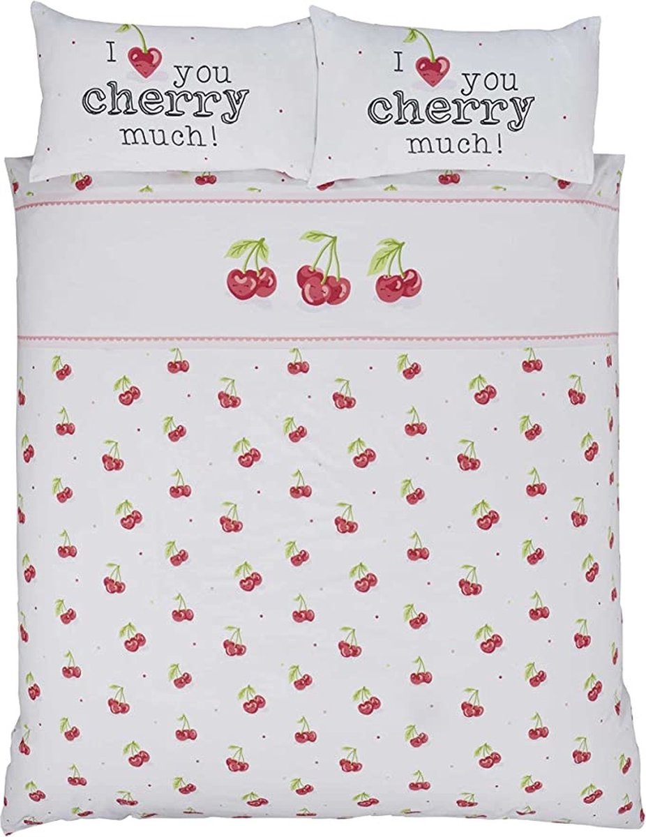 Dekbedovertrek - Cherry much - Blended katoen - Tweepersoons - 200x200 cm