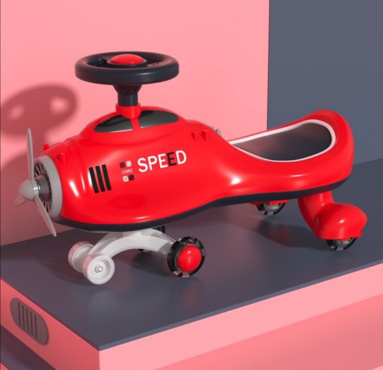 Loopwagen model Vliegtuig Rood zadelhoogte 18 cm voorbereiding