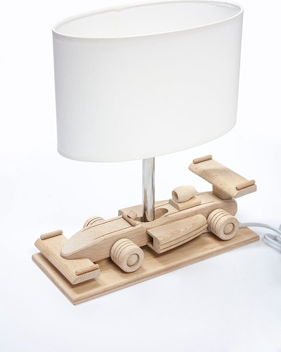 Lampe de bureau - Voiture de sport - Voiture de course - Lampe de lit enfant - Créatif - Bois