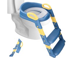 Product: Macx & Macx WC Verkleiner met Trapje - Toilettrainer met Handvaten en Opstapje - Opvouwbaar Toilet Bril Zitje - WC Zindelijkheids Training voor Jongens/Meisjes - Urinoirs voor Kind/Peuter van 2 tot 7 jaar - Blauw, van het merk Macx & Macx