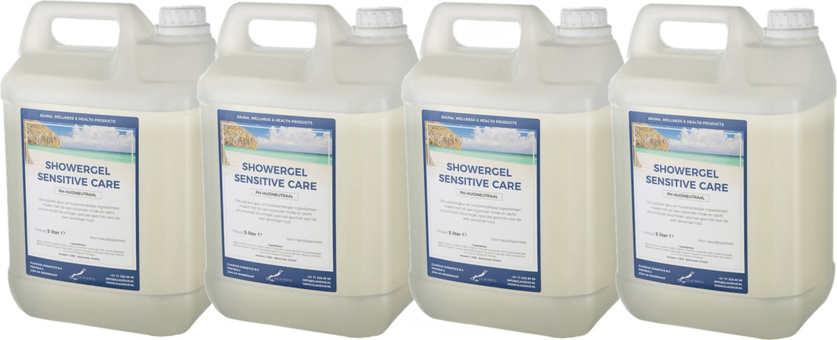 Goedkoopste Douchegel Sensitive Care 5 Liter - set van 4 stuks - Showergel - Navulling