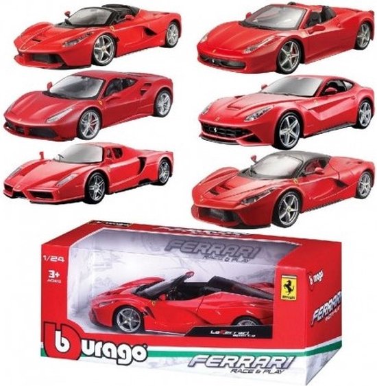 BBURAGO Ferrari 458 Race & Play, 1:24 miniature de voiture de