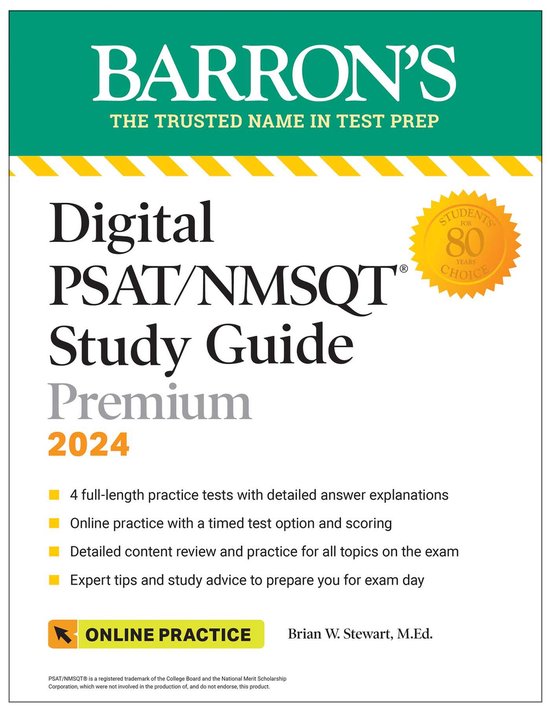 ISBN Digital PSAT/NMSQT Study Guide Premium 2024 4 Practice Tests