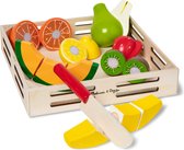 Melissa & Doug Set met snijdbaar fruit - The Original (houten speeleten, houten kratje, 17 speelstukjes, geweldig cadeau voor meisjes en jongens - ideaal voor kinderen van 3, 4 en 5 jaar)