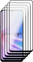Screenprotector geschikt voor Oppo A78 - 4x Gehard Glas Screen Protector FullGuard