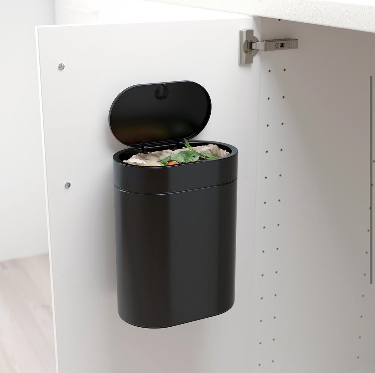 Ophangbare prullenbak Mat zwart- Klein formaat - 4L - badkamer - wc - keuken - kantoor prullenbak -