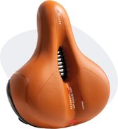 Selle de vélo Voltano avec coussinets en gel - Marron - Découpe - Suspension de selle - Unisexe - Incl. Sangle de selle gratuite