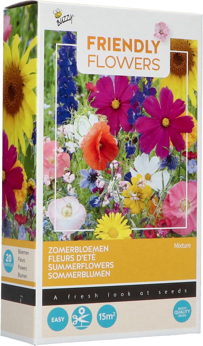 1x Bloemzaden 'Friendly flowers - zomerbloemen 15m2' - BULBi® bloembollen en planten met bloeigarantie