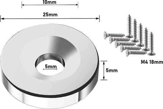 Disque magnétique à visser 15x4 mm 