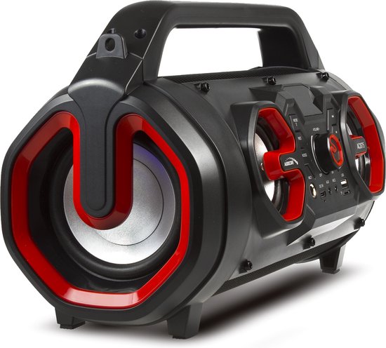 Audiocore AC875 Bazooka Draagbare Bluetooth-luidspreker Boombox 30W (20W + 5Wx2) IPX4 Spatwaterdicht / Radio / microSD / Aux-In / USB / Verlichting / Microfoonpoort / Afstandsbediening van Audi — afbeelding 4