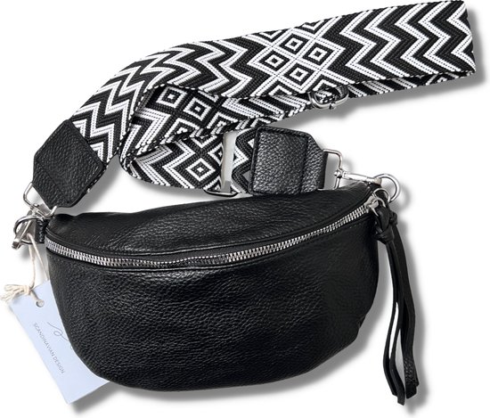 Lundholm heuptasje dames festival zwart - bag strap tassenriem met schouderband voor tas - cadeau voor vriendin vrouwen cadeautjes | Scandinavisch design - Velta serie