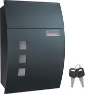 Bol.com brievenbus wandbrievenbus afsluitbaar met kijkvensters naamplaathouder en sleutels eenvoudige montage antraciet aanbieding