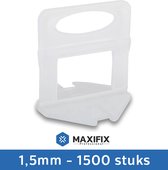 Maxifix - 1,5 mm Tegel Levelling Clips - Tegel Levelling Systemen - Tegel Nivelleer Systemen - Tegel Dikte 3-13 mm - 1500 stuks