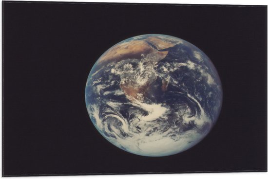 Vlag - Vooraanzicht van de Aarde - 75x50 cm Foto op Polyester Vlag