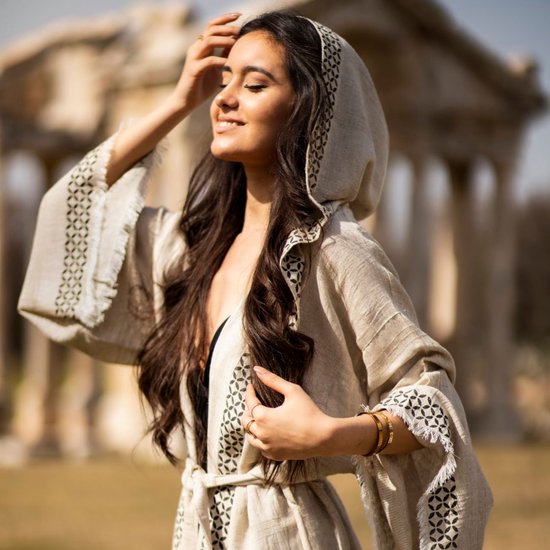Trimita Aphrodite Kimono - Met Capuchon - Eco-vriendelijk - Handgemaakt - Ademend