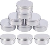 10 stuks 50ml aluminium lege potten, ronde lege aluminium cosmetische containers met schroefdop deksel voor ambachten, cosmetica, zalf, crème, kaars, lippenbalsem, reisopslag