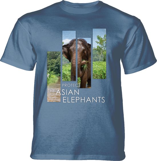 T-shirt « Protect » : portrait Elephant d'Asie Séparation , Blue, taille 4XL