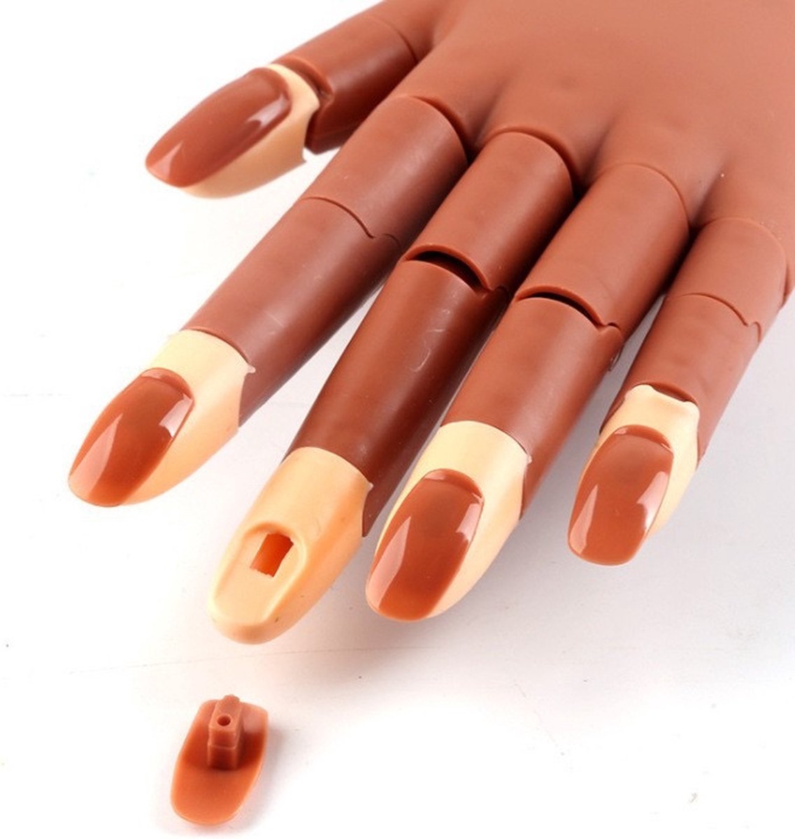 Oefenhand voor nagels gratis 100 stuks bruin kunstnagels
